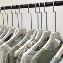  Wedding dress Korean version of the old white solid wood hanger washed white retro hanging clothing store pants LOGO custom mens and womens non-slip