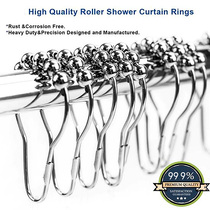 Nordic order stainless steel shower curtain hook 304 five beads shower curtain ring curtain metal ball does not rust
