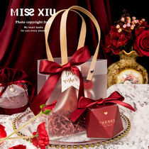  MISSIU wedding products Confession of love]Fashion court style wine red wedding festive supplies frosted bag return gift