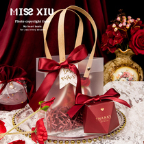  MISSIU wedding products Confession of love]Fashion court style wine red wedding festive supplies frosted bag return gift