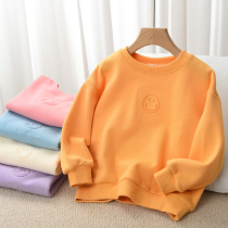 Pearl cotton necropolis childrens pure color long sleeve undershirt blouse spring new Shandong online store childrens clothing