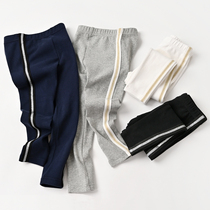 Child Side Parquet Elastic Beating Underpants Girl Pure Cotton Long Pants CUHK Children Sports Pants Spring Autumn New childrens clothing