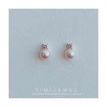 YIMIJEWEL Dai Fei French temperament senior Pearl painless ear clip no ear hole female retro allergy earrings