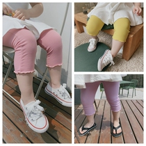 Girl Skintight Pants Children Summer Womens Babies Thin to beat bottom infant large pp pants Thunder lace 7-minute pants