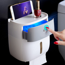 Toilet toilet tissue box paper box toilet paper rack home toilet paper rack creative storage box free of punching