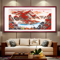 Landscape painting living room hanging painting lucky strike head traditional Chinese painting feng shui backing mountain fortune calligraphy painting office background wall decorative painting