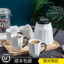 Simple cup set household ceramic cup set cup water fixture high temperature resistant cup tea cup tea set living room water cup set