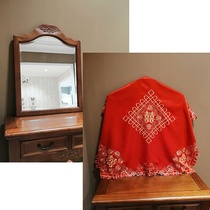 Big red hijab flag red cover mirror cloth basin cloth silk satin cover cloth bed flag TV cover cloth Bride wedding