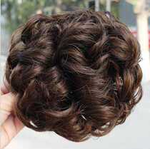 Korean version of grab clip wig bag flower head wig female bride hair curly hair bag square dance mother wig