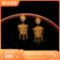 Wanbaode silver filigree inlaid ancient handmade tired silk palace retro pavilion earrings DIY tassel water drop earrings
