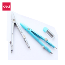 Deli 8607 compass color student compass Dazzle painted drawing instrument pen foot bendable metal compass with lead core
