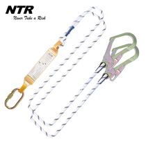Aerial work safety anti-fall rope with single rope large hook braided rope Outdoor high altitude safety rope