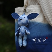 Bo Mingtang Blue Dyeing Puppet Pendant Little Bear Rabbit Hand Tie Dyeing Plant Dyeing Cloth
