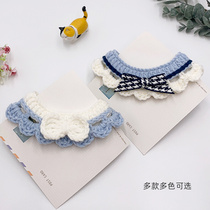 New Year Cat Cute Collar Bow Tie Handmade Pet Weaving English Short Blue Xiao Mao Dog diy New Year's Neck Decoration