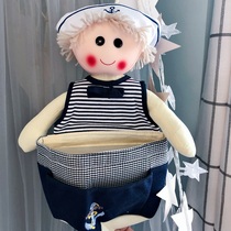 Cartoon hanging bag doll cute fabric wall hanging childrens room artifact storage bag Decorative door behind the dormitory storage bag