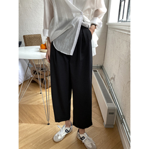 3% Bots Main Wind Paper Bag Pants Casual Broadleg 90% Straight Cylinder Version Western Dress Pants Advanced Sensation Small