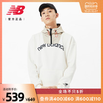 New Balance official 21 New hooded high neck stitching fake two men long sleeve sweater AMT13394