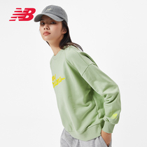 NewBalance NB Official Womens Round Collar Sweatshirt Sport Casual 100 Lap Pure Color Tree-jacket AWT13305