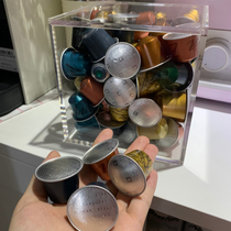 Capsule coffee storage box acrylic transparent covered dust-proof desktop coffee shop with coffee sugar storage box