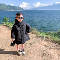 Off-season clearance winter childrens horn buckle down jacket 90 white duck down 517