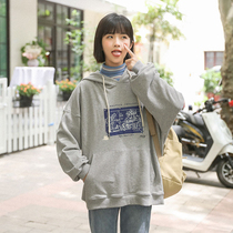 (Spot) loyal dog Small eight pear-shaped homemade play Life Leisure loose College Japanese wild student sweater h