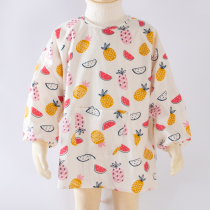 CUHK Tong Pure Cotton Hood Clothes Childrens Anti Dirty Hood Clothes Kindergarten Painting Long Sleeves Anti-Wearing Clothes Baby Eating Apron Autumn