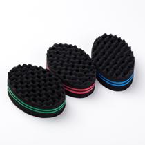 Cross-border oval double use with hole curl sponge modeling messy hair curl sponge brush hair sponge