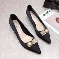 Small ckerwin Tide brand Gentle wind evening pointed head high heel kitten follow a shallow mouth professional work