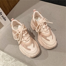 Little ckerwin pink first love real leather Net red father ins wild thick bottom casual female spring and autumn