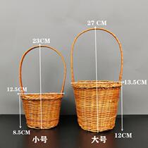 Kindergarten dance basket wedding flower basket dance props flower basket dance rattan flower basket children handmade basket