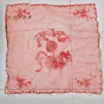 Nostalgic old stock decal flocking big gauze cloth dragon phoenix word