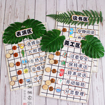 Kindergarten ring Chuangsen Department ins regional rules card hanging linen mat into the District Card class layout area corner sign