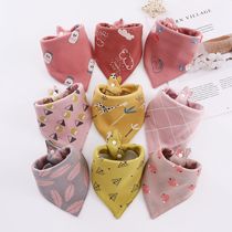 Pure cotton baby saliva towel male and female with enlarged horn surrounding mouth scarf anti-spitting milk surrounding pocket baby triangular towel autumn and winter
