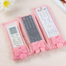 Cloth art TV remote control protective sleeve air conditioning remote control sleeve transparent dust cover cute remote control plate sleeve