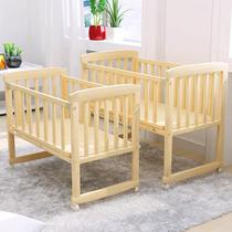 Solid wood crib multifunctional variable desk dual-purpose variable simple simple mobile newborn small