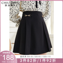 Qiushui Yiren age-reducing pleated skirt autumn 2021 new womens black short skirt JK uniform skirt high waist skirt