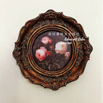 Beautiful things happen at the scene Home soft decoration retro flower oil painting Golden frame decorative painting