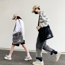 100 hitchmen Canvas Large Satchel Day Series Wind Students large capacity Travel Skew Satchel Carry-on Bag class Package