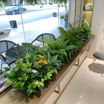 Emulation turquoise turquoise leaf flower slot flower box fence customised floral hotel mall shop plant wall decoration