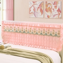 Universal solid color cotton lace lace lace bed head cover dust cover fabric leather art bed headgear Backrest Cover bed skirt custom-made