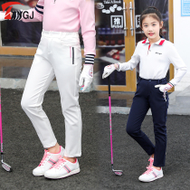 Spring and summer childrens golf clothing girl long pants elastic elastic middle child leisure sports pants student pants