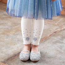 Girls spring clothing underpants 2022 childrens new spring and autumn foreign air white ice and snow chipped Princess Leia pants