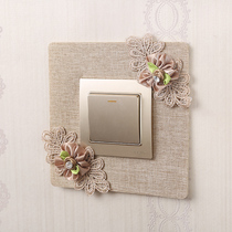 European switch sticker wall sticker light switch protective cover socket decorative sticker non-stick home Creative Switch set