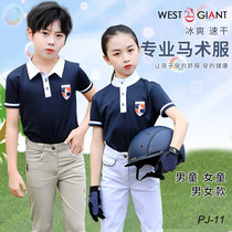 Summer Speed Dry Equestrian T-shirt Rider race suit Short sleeves Boy Scouts men and women light and thin and dry riding Team Conserve the Western Giant