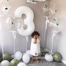42 inch white aluminum film net red large number solid color can be graffiti birthday party June 1 childrens holiday decoration balloon