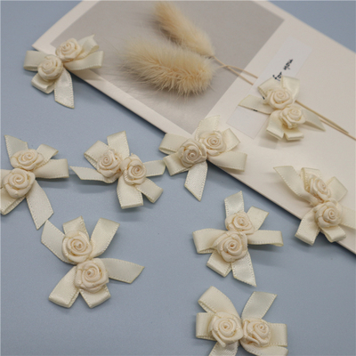 taobao agent Outer single exit milk yellow ribbon exquisite rose bow DIY handmade mini BJD clothing and dress accessories