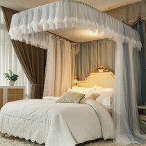 Landing Mosquito Net Palace Princess Wind Home 2022 New Bedroom U Type Guideways Thickened encryption telescopic track