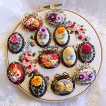 (12th crazy special price) hand-embroidered three-dimensional metal brooch finished non-material package rose panda