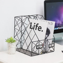 Nordic ins style simple geometric desk bookshelf office supplies desktop storage box folder shelf