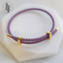 Adjustable steel wire rope bracelet can be strabrable 3D hard gold this life Red rope male and female woven string beads transfer beaded beads
